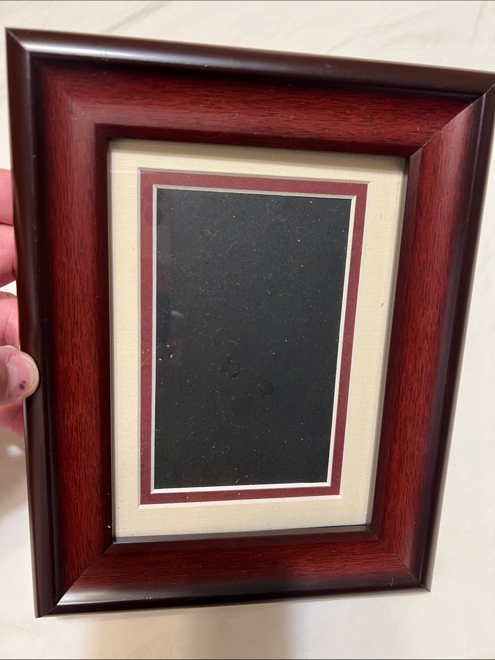 Classic Mahogany Wood Picture Frame with Double Mat